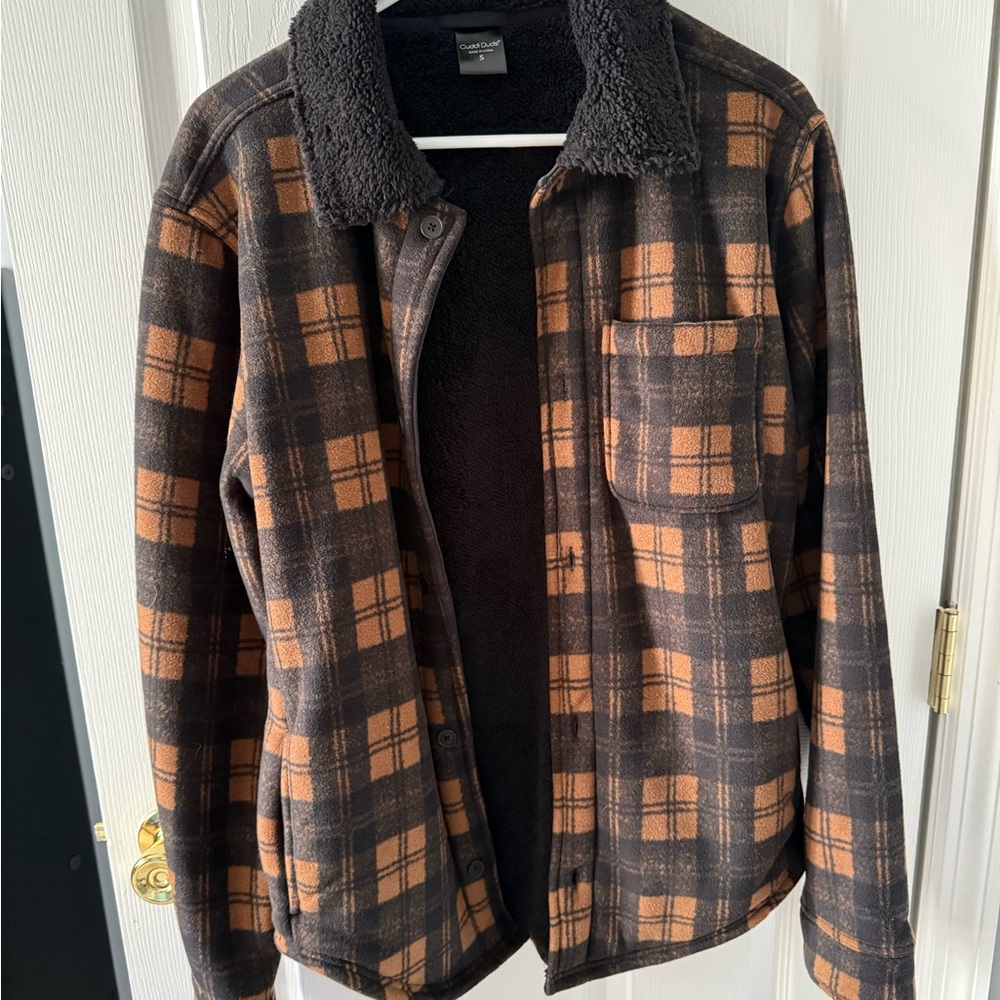 Plaid Sherpa-Lined Jacket - Brown and Black